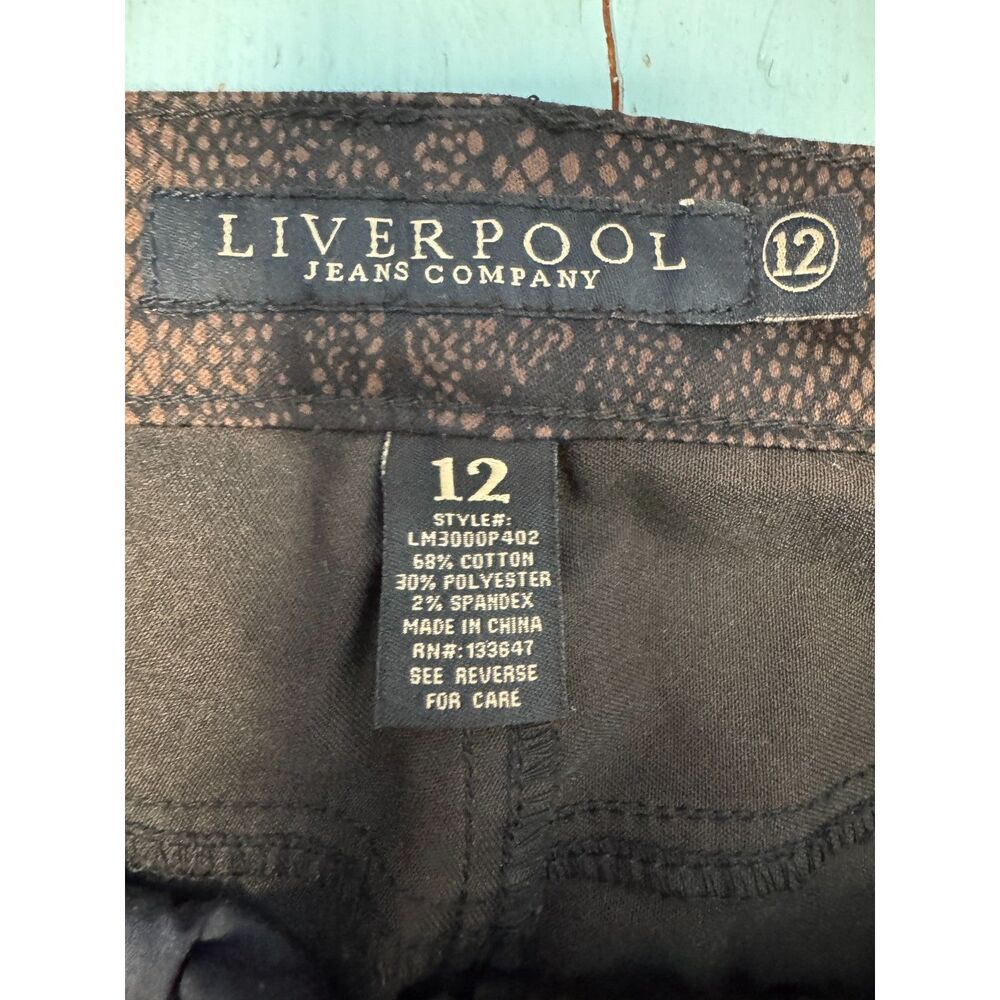 Liverpool Jeans Company Straight Leg Snake Print Jeans Size 12 Brown Black - Picture 8 of 9